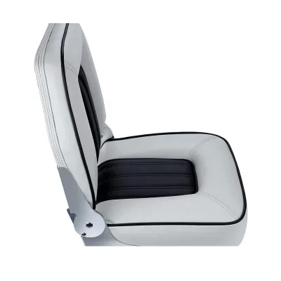 Black and Grey Marine Grade Vinyl Folding Boat Seat  Fishing Boat Seat