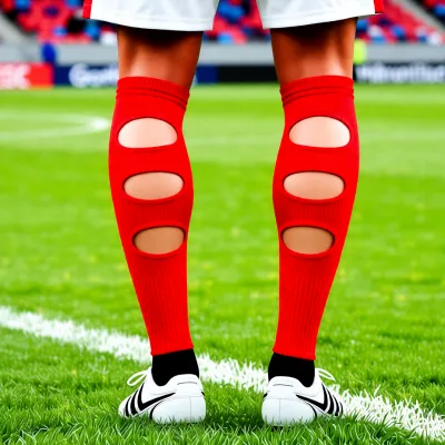 Custom Red Sport Soccer Football Graduated Compression Leg Sleeves Leg Warmer with Hole