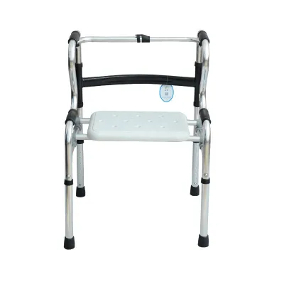 Rehabilitation Folding Walking Aids Elderly Stainless Steel Four Legged Walking Aids