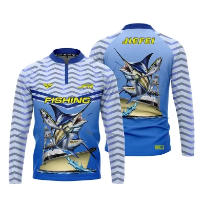 Men's Quick Dry UV Protection Tournament Long Sleeve Fishing Jersey Waterproof Hoodie 100% Polyester with Sublimation Pack of 10