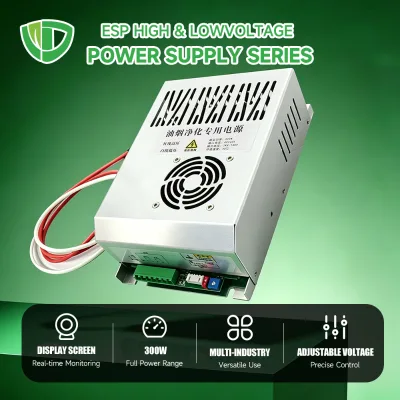 300W Display High Voltage Aluminum Case Adjustable Power Supply 1 Year Warranty for Commercial Kitchen Exhaust Purifier OEM