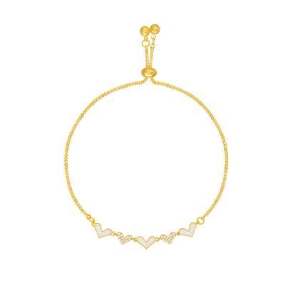 Simple Temperament Love Heart Bracelet Design Sisters Token Hand Ornaments Bracelet