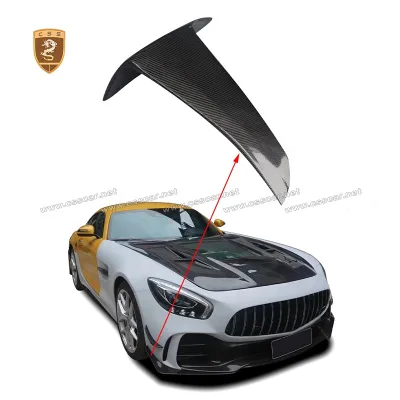Auto Body Part Glossy Black Carbon Car Front Bumper Lip Splitter Canards for Mercedes Bens Amg Gt Gtr to Pro Style