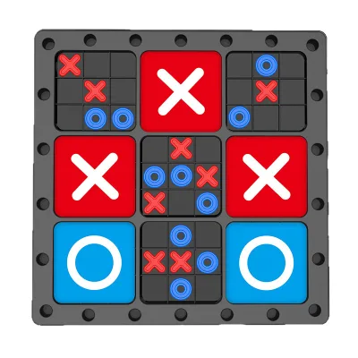 New Rope Challenge XO Tic-Tac-the-box 9-Square 2-in-1 Chessboard Training Logical Thinking Puzzle Toy