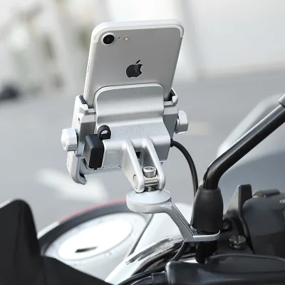 Aluminum Outdoor Riding Motowolf Handlebar Mount Phone Stand Universal Motorcycle Handlebars Mobile Phone Usb Charger