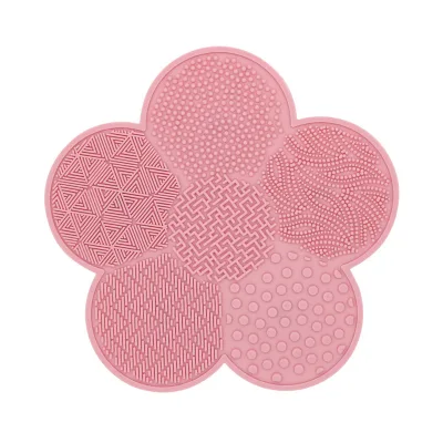 Customized OEM Silicone Plum Blossom Flower Cleaning Pad Powder Puff Makeup Brush Cleaning Tool ZXY-0267