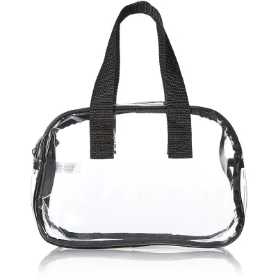Clear Stadium Tote PVC Vinyl Zipper Plastic Waterproof Beach Tote Bag See-through Eco Friendly Transparent PVC Beach Tote Bag