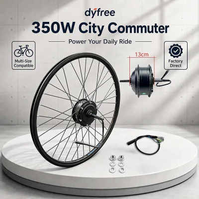20" 26" 27.5" E-Bike Conversion Kit-Brushless 36V48V350W Threaded Freewheel Hub Motor Aluminum Frame Rear Wheel Factory Direct