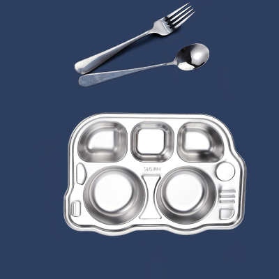 Baming 304 Stainless Steel Serving Trays for Food Control Food Plates with Dividers for Adults