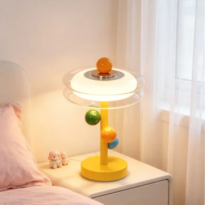 Inspired White Spherical Shade Creative Desk Lamp Dimming Function Pastoral Countryside Design Cozy Bedroom Accent Lamp