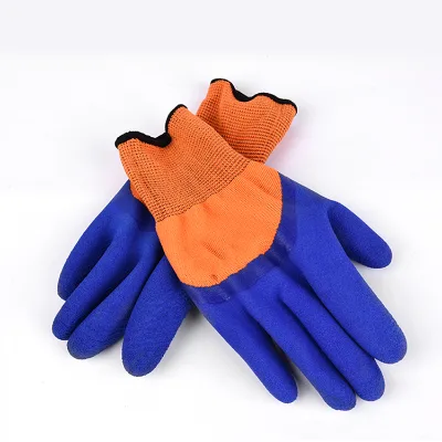 Accept Custom High Flexible Auto Assembly Foam Latex Dipped Working Gloves Knit Latex Gloves Chemical Resistant Protect Hands