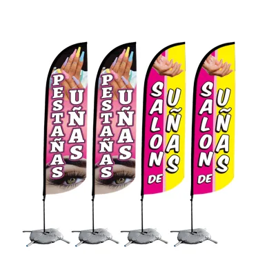 Beach Flag Pole Outdoor Double-Sided Feather Flag Banner Store Promotion Supermarket Marketing Polyester Warp-Knitted Flag