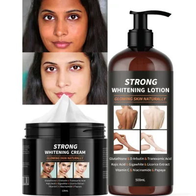 Whitening Body Face CreamArbutin Kojic Acid Tranexamic Acid Vitamin C Strong Fast Bleaching Lotion Skin Care Set