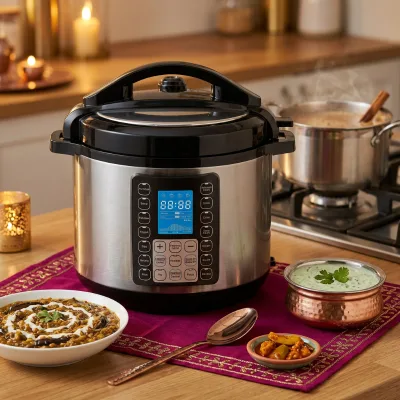 Electric Stainless Steel Pressure Cooker 6L/8L/10L LCD Display 5-in-1 Hotel Use High/Low Pressure 24-Hour Auto Keep Warm KC04008