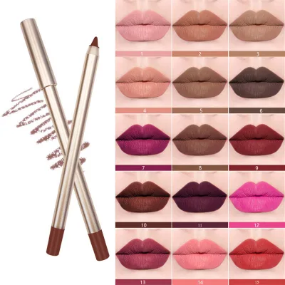 Waterproof Smudge Proof Brown Retractable Automatic Lip Liner Private Label Creamy Long Lasting Lipliner Pen Custom Logo