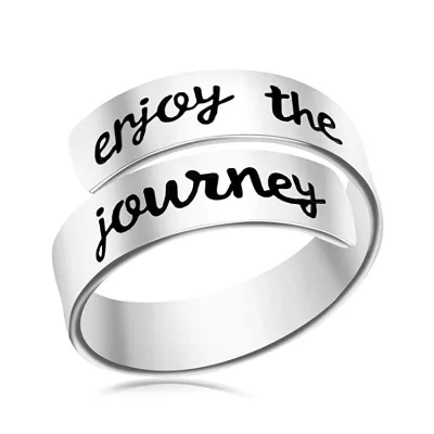 925 Sterling Silver Inspiration Ring Adjustable Engraved Stacking Rings Jewelry