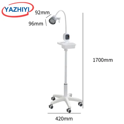 YAZHIYI Mobile LED Examination Light Flexible Gooseneck Rolling Base Medical Exam Lamp With Tray Clinic Beauty Salon Hospital