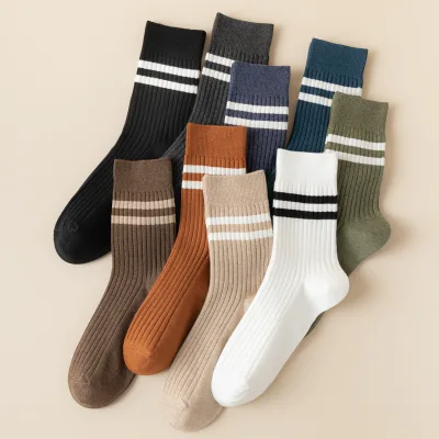 High Quality Male Unisex Black White Grey Wool Hemp Bamboo Fibre Custom Design Boot Pride Man Business Dress Work Mid Crew Socks
