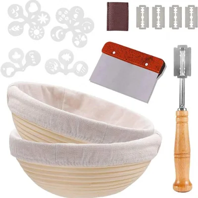 Water Gaer Chemical Wide Korb Stoffeinlage Holz Brot Einschneiden Brot-Lame Holzpulpe Banneton Oval Brotschale Messer