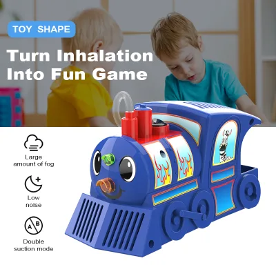 Cartoon Train Compressor Nebulizer for Children Adjustable Mist Rate Light Indicator AC Powered Home Use