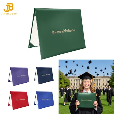 Leather Cover Print Paper Custom Diploma Logo Imprinted Imprinting Graduation Printed A5 Certificate Holder