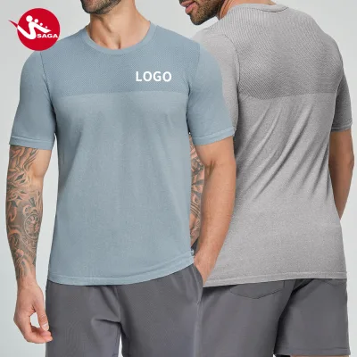 Men's Seamless Sport T-Shir High Stretch Quick Dry Moisture-Wicking Tee for Running Gym Fitness Athletic
