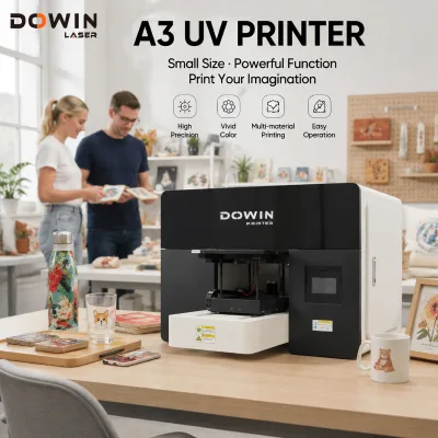 Industrial Grade A3 UV Inkjet Printer White Ink Circulation Stirring System Fast High Precision Printing for Multi Material
