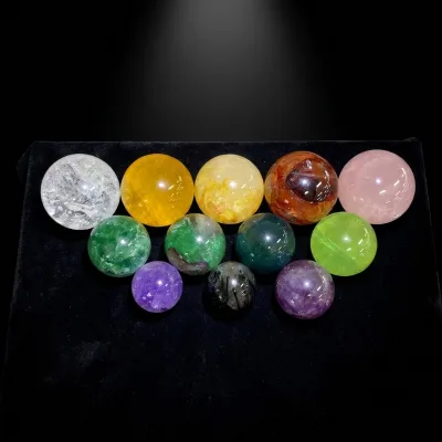 Wholesale Natural clear Quartz Sphere Citrine Ball Amethyst Sphere Crystal Crafts for Home & Office Decor