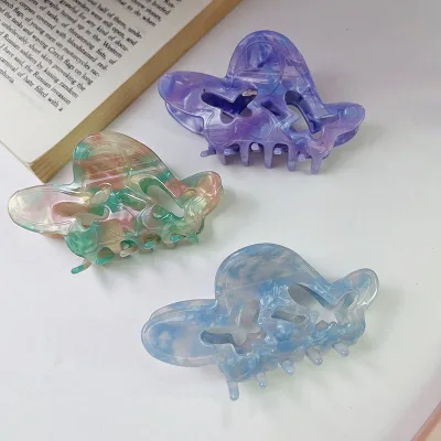 Hollow Inside Rhinestone 8.8CM Hair Claw Clips Cellulose Acetate Custom Hair Clips for Women