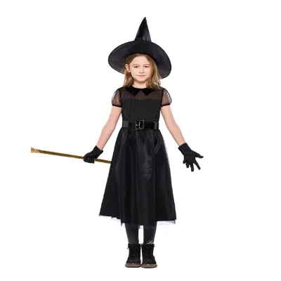 manufactory black kids halloween costumes sexy halloween costume Kids witch fancy dress costumes