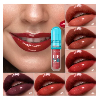 Lakerain Vitamin B Red Lasting Hydration Smooth Lip Gloss Shimmer Glitter Vegan Cruelty Free Tinted Lip Balm Gloss Private Label