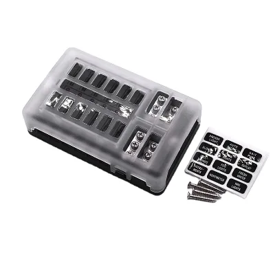 6 12 Way Automotive Circuit Screw LED Light Blow Indicator Car Auto Blade Fuse Block Box Holder with Negative Bus Bar