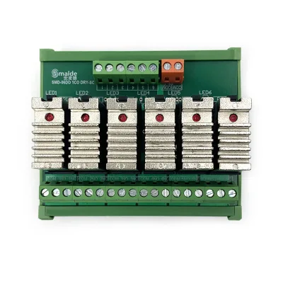 6 Channel 1NO Sealed Low Power 305DA SSR Module 5/12/24VDC Trigger for PLC Control