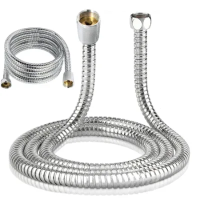 1.2m Shower Hose Braided Pvc Black and Silver Color