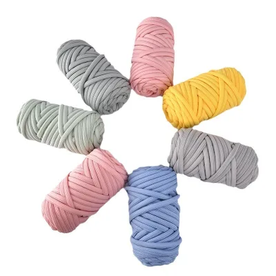 1cm Threaded Yarn Craftsman Giant 100% Polyester Iceland Core Spun Yarn Super Chunky DIY Tube T-shirt Yarn 100g Ball