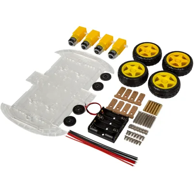 Smart Car Kit 4WD Smart Robot Car Chassis Kits Car With Speed Encoder Battery Box Diy Electronic Kit