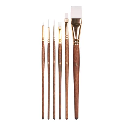 Premium Quality Short Handle Taklon Synthetic Art Professional Paint Artist Brushes Set