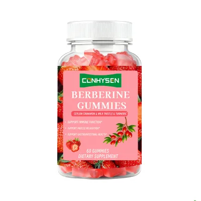 Berberine with Ceylon Cinnamon Gummies 99% Purity HCL Supplements Sugar-Free Berberine Strawberry Flavored
