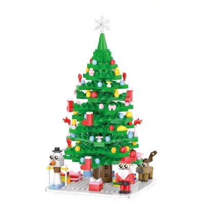 Advent Calendar Christmas Tree Micro Building Blocks Model Kit DIY Assembly Xmas Tree Bricks Construction Building Toy for Gifts
