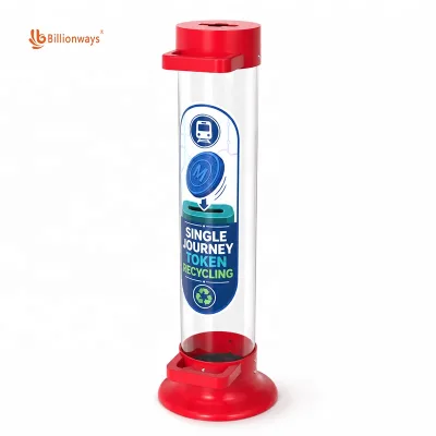 Custom Transparent PC Metro Token Recycling Bin Single Journey Ticket Collection Box for Subway Station OEM ODM