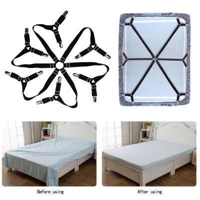 Factory Price Elastic Bed Sheet Holder 12 Clips Belt Fastener Non-Slip Mattress Clips Adjustable Blankets Bed Cover Grippers