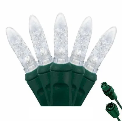 M5 Faceted LED Coaxial Mini Light Set 120V CUL Listed IP65 Brown Wire One Piece Construction for Outdoor Christmas Application