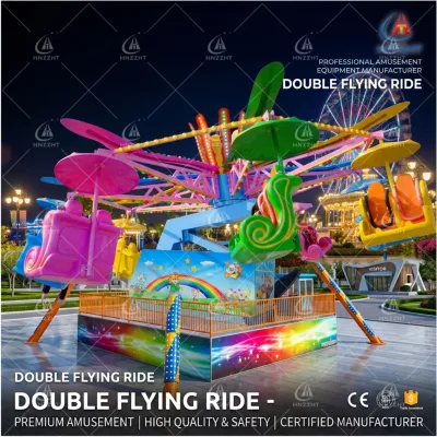 Direct Factory Sale Durable Double Flying Chair Fiberglass Alloy for Trampoline Park Indoor/Outdoor Adventure Parks