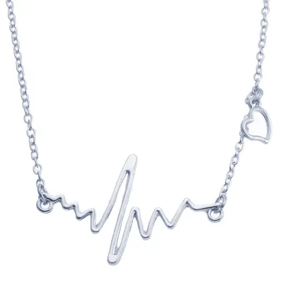 Fashion Chain Necklaces Irregular Shape Sweater Chain Heart Charm Lightning Design Alloy Jewelry Gift