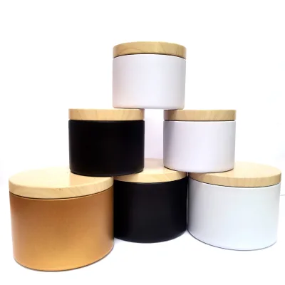 4oz Eco-friendly Aromatherapy Candle Jar Wood Grain Design Cylinder Home Decoration Valentine's Day Spotting Candle