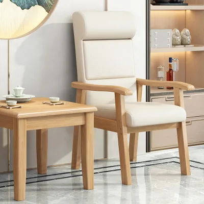 STG Home Furniture Solid Wood Chair Back Armrest Computer Desk Office Chair Conference Heightened Sofa Chair Home Dining Chair