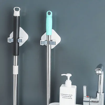 Cost Effective Gripper Heavy Duty Plastic Stick Bathroom Adhesive Broom Wall Mount Mop Holder