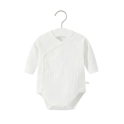 Unisex Summer Solid Pattern Jacquard Seamless Romper 100% Cotton Baby Pajamas Casual Air Conditioning Onesie for Boys Girls