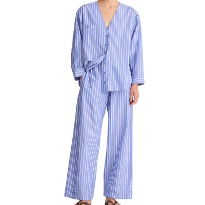 Customized Color Women's Pajamas V-Neck Full Sleeve Long-Length Breathable Soft Cotton Casual Summer