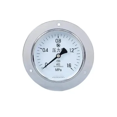 GOGO Pressure Gauge Dial 100mm Y-100ZT Axial Band Edge Pressure Gauge 0.1-60MPa Panel Type Hydraulic Pressure Gauge M20X1.5
